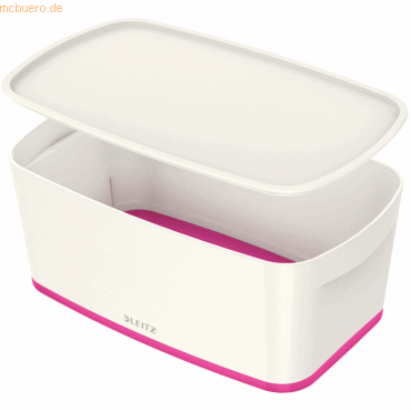 4 x Leitz Aufbewahrungsbox MyBox Klein A5 mit Deckel ABS weiß/pink von Leitz
