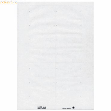 Leitz Blanko-Schildchen selbstklebende 73x40cm PC-beschriftbar weiß VE Leitz Blanko-Schildchen selbstklebende 73x40cm PC-beschriftbar weiß VE von Leitz