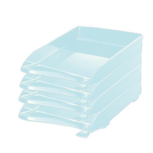 Leitz Briefkorb, A4, 4er Pack, Transparent, Elegant, 52200002 von Leitz