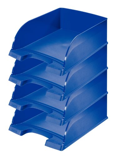 Leitz Briefkorb A4 Jumbo, 4er Pack, Briefablage mit extra großem Fassungsvermögen in Premium-Qualität, Stapelbare Ablagefächer als Schreibtisch-Organizer, Kombinierbar mit Plus-Serie, Blau, 52330035 Leitz Briefkorb A4 Jumbo, 4er Pack, Briefablage mit extra großem Fassungsvermögen in Premium-Qualität, Stapelbare Ablagefächer als Schreibtisch-Organizer, Kombinierbar mit Plus-Serie, Blau, 52330035 von Leitz