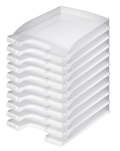 Leitz Briefkorb Flach A4, 10er Pack, Briefablage in Premium-Qualität, Stapelbares Ablagefach als Schreibtisch-Organizer, Kombinierbar mit Plus-Serie, Transparent, 52370003 Leitz Briefkorb Flach A4, 10er Pack, Briefablage in Premium-Qualität, Stapelbares Ablagefach als Schreibtisch-Organizer, Kombinierbar mit Plus-Serie, Transparent, 52370003 von Leitz