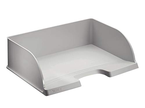 Leitz Briefkorb Querformat A4, Briefablage mit extra großem Fassungsvermögen in Premium-Qualität, Stapelbares Ablagefach als Schreibtisch-Organizer, Kombinierbar mit Plus-Serie, Grau, 52190085 Leitz Briefkorb Querformat A4, Briefablage mit extra großem Fassungsvermögen in Premium-Qualität, Stapelbares Ablagefach als Schreibtisch-Organizer, Kombinierbar mit Plus-Serie, Grau, 52190085 von Leitz
