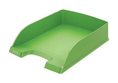 Leitz Briefkorb Standard A4, 5er Pack, Briefablage in Premium-Qualität, Stapelbare Ablagefächer als Schreibtisch-Organizer, Kombinierbar mit Plus-Serie, Hellgrün, 52270050 von Leitz