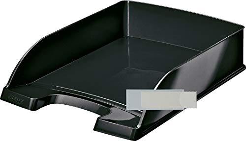Leitz Briefkorb Wow A4 (10 - Pack + 20 Schildchen, Schwarz) von Leitz