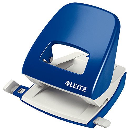 Leitz Büro Locher aus Metall, Für 30 Blatt, Anschlagschiene mit Formatangaben, Ergonomisches Design, blau, 50086035 Leitz Büro Locher aus Metall, Für 30 Blatt, Anschlagschiene mit Formatangaben, Ergonomisches Design, blau, 50086035 von Leitz