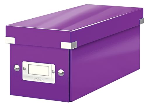 Leitz Click & Store WOW schmale Aufbewahrungsbox mit Deckel, Box zur CD Aufbewahrung, als Geschenkbox oder für Zubehör im Haushalt und Büro, 84% recycelte Premium-Hartpappe, Violett, 60410062 Leitz Click & Store WOW schmale Aufbewahrungsbox mit Deckel, Box zur CD Aufbewahrung, als Geschenkbox oder für Zubehör im Haushalt und Büro, 84% recycelte Premium-Hartpappe, Violett, 60410062 von Leitz