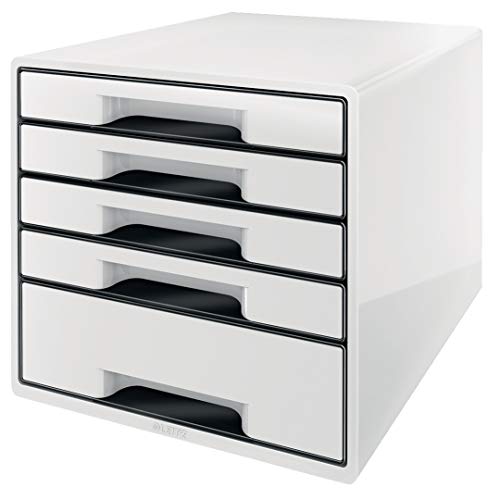 Leitz CUBE Schubladenbox mit 5 Fächern, A4, Inkl. transparentem Schubladeneinsatz, Weiß /Schwarz, WOW, 52531001 Leitz CUBE Schubladenbox mit 5 Fächern, A4, Inkl. transparentem Schubladeneinsatz, Weiß /Schwarz, WOW, 52531001 von Leitz