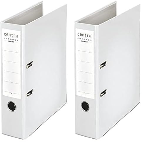 Leitz Centra 230137 Standard-Ordner (grauappe RC, mit PP-Folie kaschiert, A4, 8 cm Rückenbreite, Chromos) weiß (Packung mit 2) von Leitz