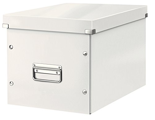 Leitz Click & Store Aufbewahrungsbox mit Deckel Groß, Würfelbox passend für Kallax Regale in Wohnzimmer oder Büro, Box aus 80 % recycelter Premium-Hartpappe, Stabile Metallgriffe, Weiß, 61080001 Leitz Click & Store Aufbewahrungsbox mit Deckel Groß, Würfelbox passend für Kallax Regale in Wohnzimmer oder Büro, Box aus 80 % recycelter Premium-Hartpappe, Stabile Metallgriffe, Weiß, 61080001 von Leitz