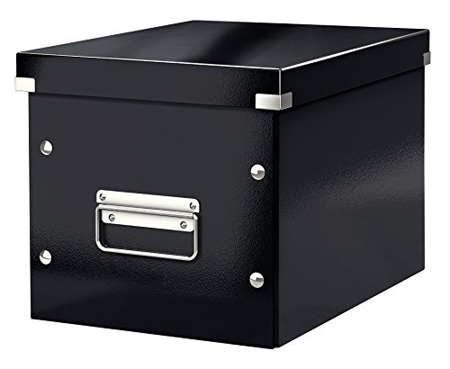 Leitz Click & Store Aufbewahrungsbox mit Deckel Mittel-Groß, Würfelbox für Regale im Wohnzimmer oder Büro, Transportbox aus 80 % recycelter Premium-Hartpappe, Stabile Metallgriffe, Schwarz, 61090095 Leitz Click & Store Aufbewahrungsbox mit Deckel Mittel-Groß, Würfelbox für Regale im Wohnzimmer oder Büro, Transportbox aus 80 % recycelter Premium-Hartpappe, Stabile Metallgriffe, Schwarz, 61090095 von Leitz