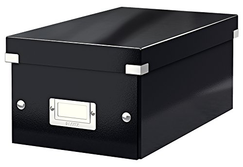 Leitz Click & Store kleine längliche Aufbewahrungsbox, DVD Aufbewahrung, Ideal als Geschenkbox mit Deckel, Stapelbox aus hochwertiger Hartpappe mit laminierter Oberfläche, Schwarz, 60420095 Leitz Click & Store kleine längliche Aufbewahrungsbox, DVD Aufbewahrung, Ideal als Geschenkbox mit Deckel, Stapelbox aus hochwertiger Hartpappe mit laminierter Oberfläche, Schwarz, 60420095 von Leitz