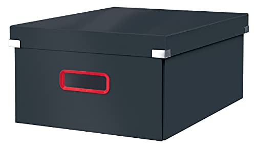 Leitz Click & Store Große Aufbewahrungsbox, Faltbare A3-Aktenbox mit Deckel, Stabiler Premium-Kartonbehälter für die Ablage von Unterlagen, Zuhause/Büro, Cosy Serie, Samtgrau, 53490089 Leitz Click & Store Große Aufbewahrungsbox, Faltbare A3-Aktenbox mit Deckel, Stabiler Premium-Kartonbehälter für die Ablage von Unterlagen, Zuhause/Büro, Cosy Serie, Samtgrau, 53490089 von Leitz