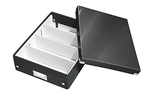 Leitz Click & Store Aufbewahrungsbox mit Deckel Mittel-Groß, Box mit Trennwänden für Zubehör im Büro oder Utensilien im Haushalt, Transportbox aus 85 % recycelter Premium-Hartpappe, Schwarz, 60580095 Leitz Click & Store Aufbewahrungsbox mit Deckel Mittel-Groß, Box mit Trennwänden für Zubehör im Büro oder Utensilien im Haushalt, Transportbox aus 85 % recycelter Premium-Hartpappe, Schwarz, 60580095 von Leitz