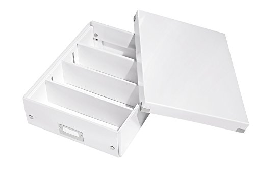 Leitz Click & Store Aufbewahrungsbox mit Deckel Mittel-Groß, Box mit Trennwänden für Zubehör im Büro oder Utensilien im Haushalt, Transportbox aus 85 % recycelter Premium-Hartpappe, Weiß, 60580001 Leitz Click & Store Aufbewahrungsbox mit Deckel Mittel-Groß, Box mit Trennwänden für Zubehör im Büro oder Utensilien im Haushalt, Transportbox aus 85 % recycelter Premium-Hartpappe, Weiß, 60580001 von Leitz