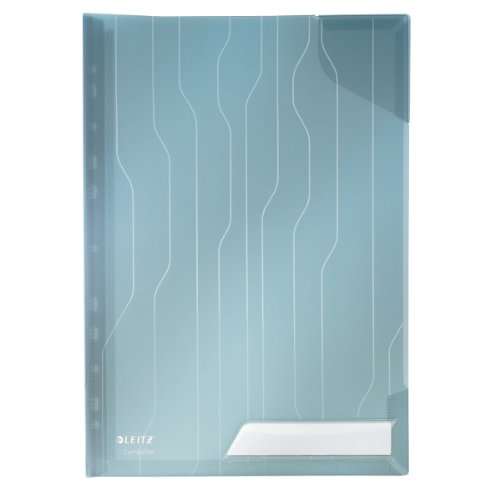 Leitz CombiFile Hardback Sichthüllen-Set, 3 Stück, A4 Format, Blau mit matter Oberfläche und Muster, Obere Öffnung, 0,20 mm PP-Folie, 47280035 von Leitz