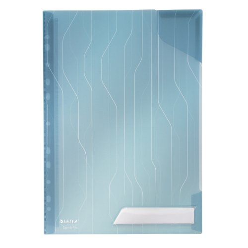 Leitz CombiFile Sichthüllen-Set, 5 Stück, A4 Format, Blau mit matter Oberfläche, Obere Öffnung, 0,20 mm PP-Folie, 47260035 von Leitz