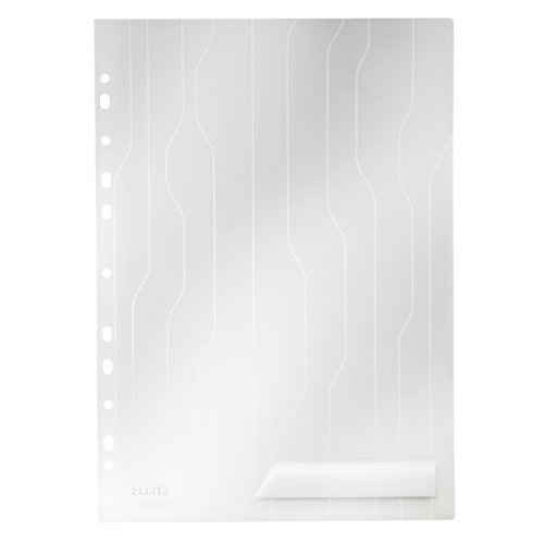 Leitz CombiFile Sichthüllen-Set, 5 Stück, A4 Format, Farblos mit matter Oberfläche und Muster, Obere Öffnung, 0,20 mm PP-Folie, 47260003 von Leitz