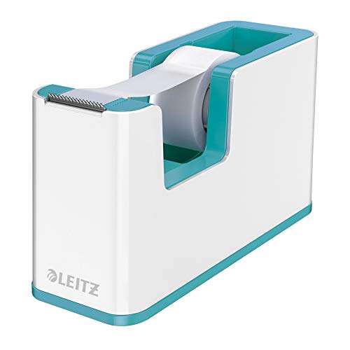 Leitz Duo Colour Klebeband-Tischabroller, weiß/eisblau, WOW von Leitz