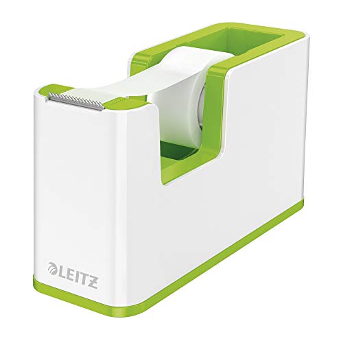 Leitz Duo Colour Klebeband-Tischabroller, weiß/grün, WOW von Leitz