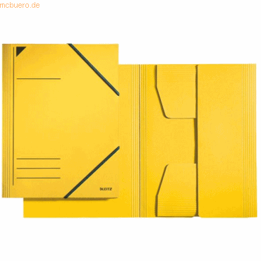 25 x Leitz Eckspannermappe A4 mit 3 Klappen für ca. 250 Blatt gelb von Leitz