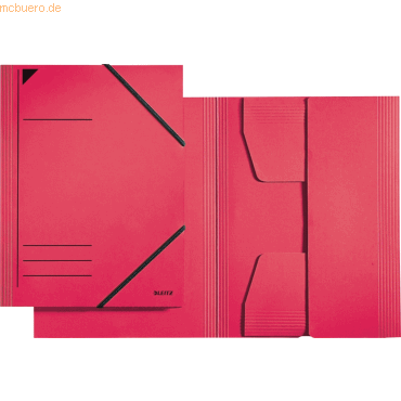25 x Leitz Eckspannermappe A4 mit 3 Klappen für ca. 250 Blatt rot von Leitz