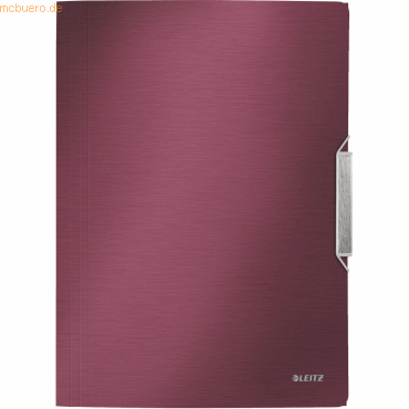 10 x Leitz Eckspannmappe Style A4 PP mit Klappen granat rot 10 x Leitz Eckspannmappe Style A4 PP mit Klappen granat rot von Leitz