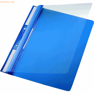 Leitz Einhängehefter A4 2 kurze Beschriftungsfenster PVC blau von Leitz