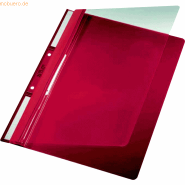 Leitz Einhängehefter A4 2 kurze Beschriftungsfenster PVC rot von Leitz