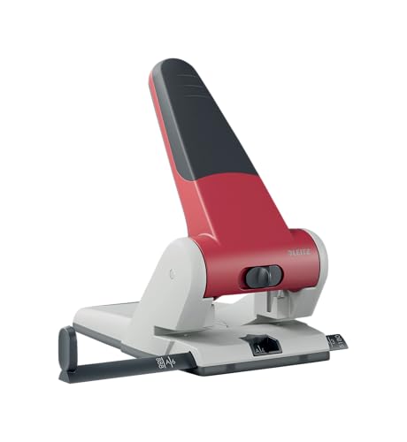 Leitz Extrastarker Registratur-Locher, Für 65 Blatt, Großer leistungsstarker Locher für müheloses Lochen im Büro, Aus Aluminiumdruckguss, recycelte Kunststoffteile, 100% recycelbar, Rot, 51800025 Leitz Extrastarker Registratur-Locher, Für 65 Blatt, Großer leistungsstarker Locher für müheloses Lochen im Büro, Aus Aluminiumdruckguss, recycelte Kunststoffteile, 100% recycelbar, Rot, 51800025 von Leitz