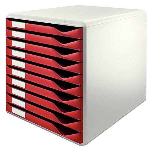 Leitz Formular-Set mit 10 Schubladen, Schubladenset zur Aufbewahrung von Dokumenten und Formularen, Grau/Bordeaux, 52810028 Leitz Formular-Set mit 10 Schubladen, Schubladenset zur Aufbewahrung von Dokumenten und Formularen, Grau/Bordeaux, 52810028 von Leitz