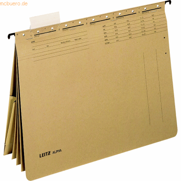 25 x Leitz Hängehefter Alpha 4 kaufm. Heftungen 250g/qm Karton mit Tas von Leitz