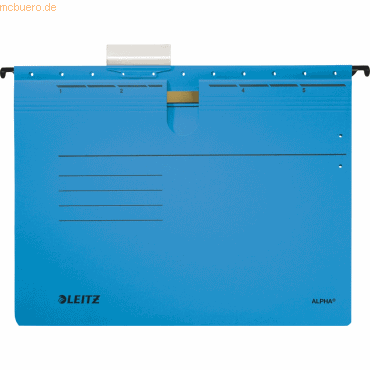 Leitz Hängehefter Alpha kaufm. Heftung 250g/qm Karton blau VE=5 Stück Leitz Hängehefter Alpha kaufm. Heftung 250g/qm Karton blau VE=5 Stück von Leitz