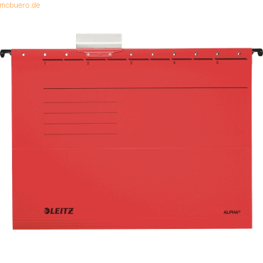 Leitz Hängemappe ALPHA A4 oben/seitlich offen rot Leitz Hängemappe ALPHA A4 oben/seitlich offen rot von Leitz