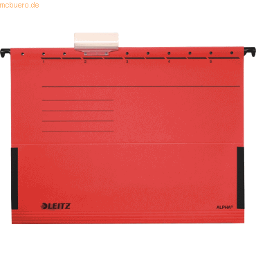5 x Leitz Hängetasche Alpha A4 250g/qm Karton mit Leinenfröschen rot V 5 x Leitz Hängetasche Alpha A4 250g/qm Karton mit Leinenfröschen rot V von Leitz