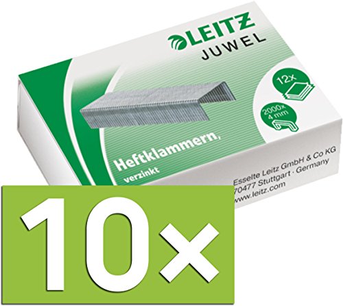 Leitz Heftklammern Juwel, verzinkt 20000 Stück (10 Packungen / 4 mm) von Leitz