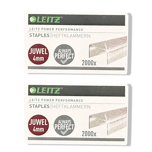 Leitz Heftklammern Juwel, verzinkt 4000 Stück (2 Packungen / 4 mm) von Leitz