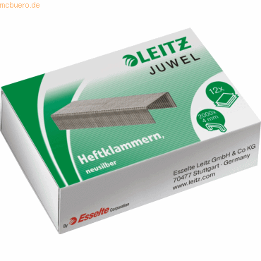 Leitz Heftklammern Juwel 4mm verzinkt VE=2000 Stück von Leitz