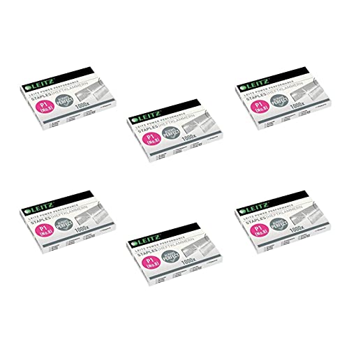 Leitz Heftklammern Nr. 8 (6/4-21/4 mm) verzinkt, 6 Packungen Ã 1000 Stück von Leitz