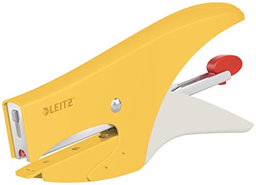 Leitz Heftzange, 15 Blatt, Hinterlademechanik, Inkl. P1 Heftklammern Nr. 8, Warmes Gelb, Cosy-Serie, 56440019 von Leitz