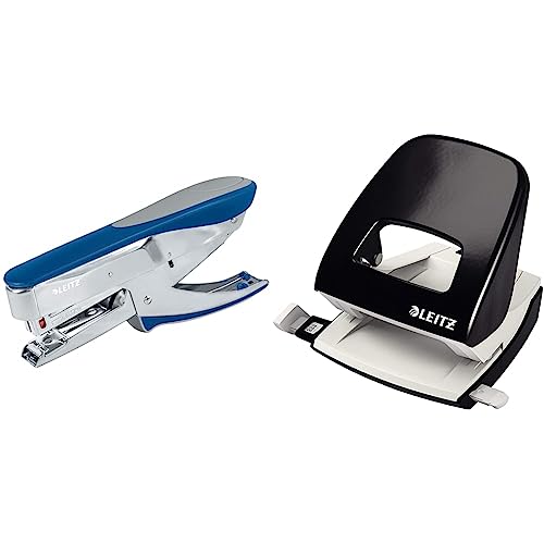 Leitz Heftzange, Für 30 Blatt, Ergonomisches Design aus Metall mit Gummioberflächen & Büro Locher aus Metall, Für 30 Blatt, Anschlagschiene mit Formatangaben Leitz Heftzange, Für 30 Blatt, Ergonomisches Design aus Metall mit Gummioberflächen & Büro Locher aus Metall, Für 30 Blatt, Anschlagschiene mit Formatangaben von Leitz