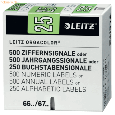 Leitz Jahrgangssignal Orgacolor 2025 67551055 grün 500 Stück Leitz Jahrgangssignal Orgacolor 2025 67551055 grün 500 Stück von Leitz