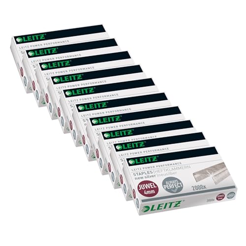 Leitz Juwel Heftklammern 4 mm, 10 x Box mit je 2000 Stück, Neusilber, 56410000 Leitz Juwel Heftklammern 4 mm, 10 x Box mit je 2000 Stück, Neusilber, 56410000 von Leitz