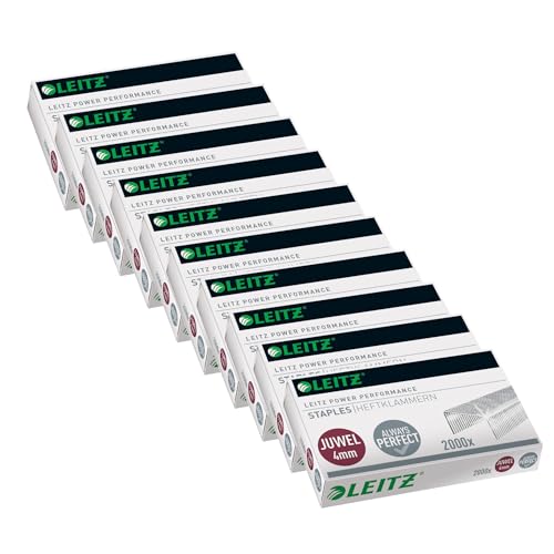 Leitz Juwel Heftklammern 4 mm, 10x Box mit je 2000 Stück, Verzinkt, 56400000 Leitz Juwel Heftklammern 4 mm, 10x Box mit je 2000 Stück, Verzinkt, 56400000 von Leitz