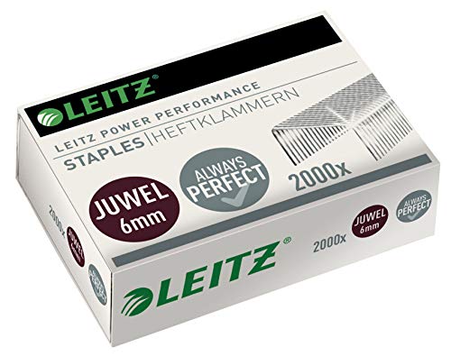 Leitz Juwel Heftklammern 6 mm, Box mit 2000 Stück, Verzinkt, 56420000 Leitz Juwel Heftklammern 6 mm, Box mit 2000 Stück, Verzinkt, 56420000 von Leitz