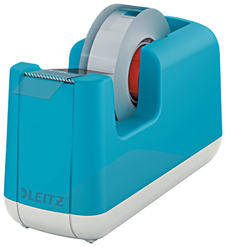 Leitz Klebeband-Tischabroller, Stabiler Stand, Klebebandabroller inkl. Klebeband, Sanftes Blau, Cosy-Serie, 53670061 von Leitz