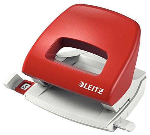 Leitz Kleiner Büro Locher aus Metall, 16 Blatt, Anschlagschiene mit Formatangaben, Ergonomisches Design, rot, 50386025 Leitz Kleiner Büro Locher aus Metall, 16 Blatt, Anschlagschiene mit Formatangaben, Ergonomisches Design, rot, 50386025 von Leitz