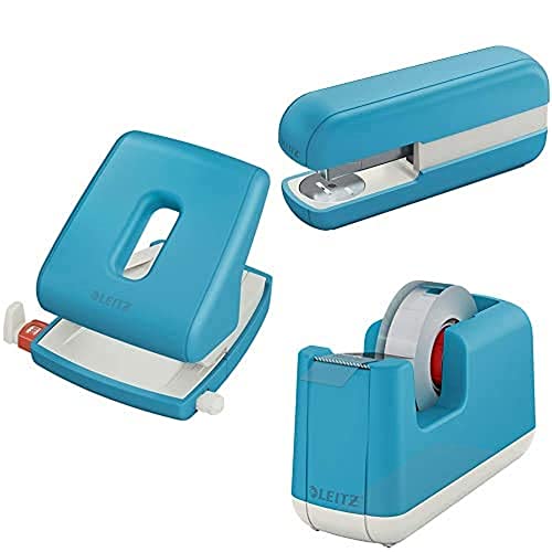 Leitz Locher, Heftgerät und Klebeband-Tischabroller, ideal für Home Office, Sanftes Blau, Cosy-Serie Leitz Locher, Heftgerät und Klebeband-Tischabroller, ideal für Home Office, Sanftes Blau, Cosy-Serie von Leitz
