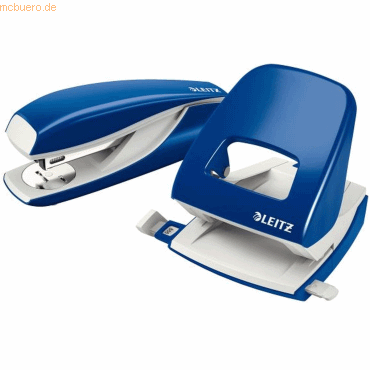 Leitz Locher NeXXt 5008 und Heftgerät NeXXt 5502 im Set blau von Leitz