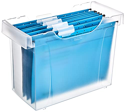 Leitz Mini-Aktei, Mini Hängemappenbox A4, Ideal zum Transport, Transparent, Plus Serie, 19930003 von Leitz