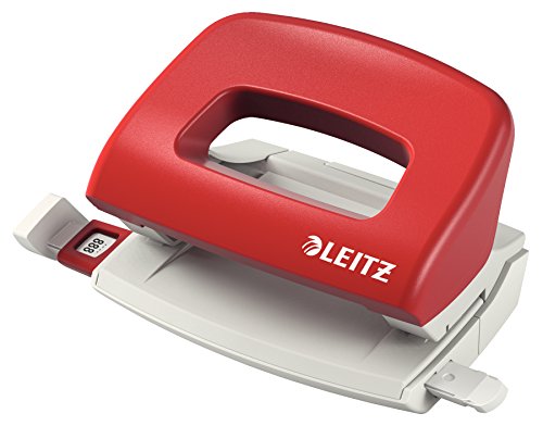 Leitz Mini Büro Locher aus Metall, kleiner Locher für 10 Blatt, Anschlagschiene mit Formatangaben, Ergonomisches Design, rot, 50580025 Leitz Mini Büro Locher aus Metall, kleiner Locher für 10 Blatt, Anschlagschiene mit Formatangaben, Ergonomisches Design, rot, 50580025 von Leitz